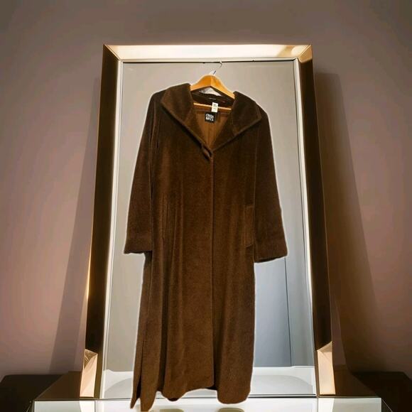 Cinzia Rocca Women's Baby Alpaca And Wool Coat Color Brown New $1160